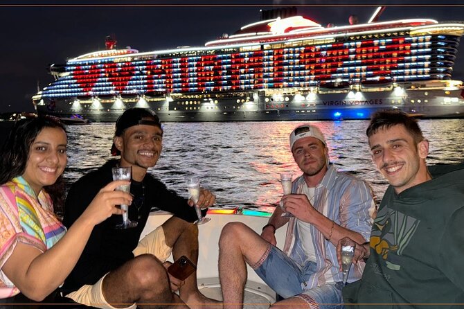 2 hrs Miami Private Boat Tour with Cooler, Ice, Bluetooth Stereo - Sunset, skyline lights, or a special occasion