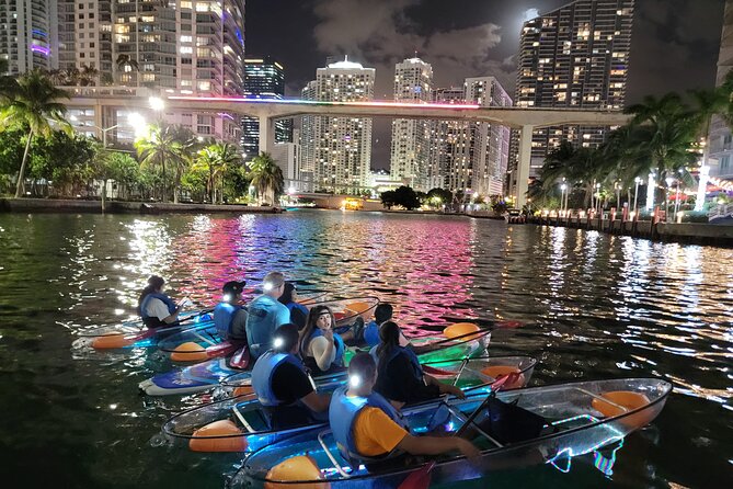 L.E.D. Light Kayak Miami City Lights - Setting Out at 8:30 pm