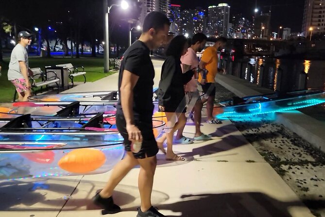 L.E.D. Light Kayak Miami City Lights - How Much Work, and How Wet?
