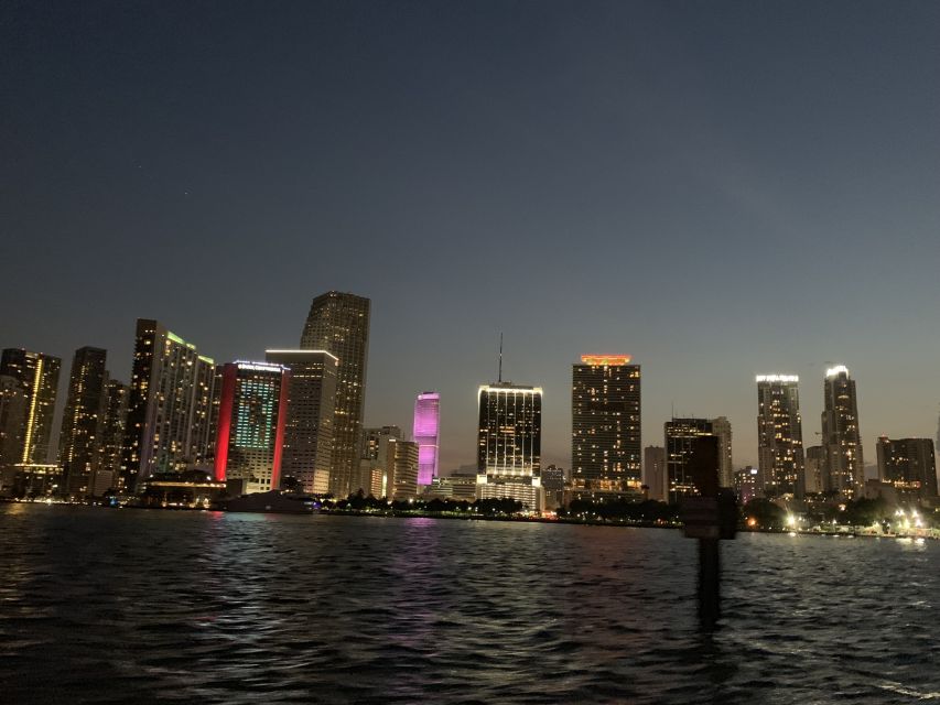 Miami: Sunset Cruise with Celebrity Homes & Open Bar - Leaving downtown for Biscayne Bay