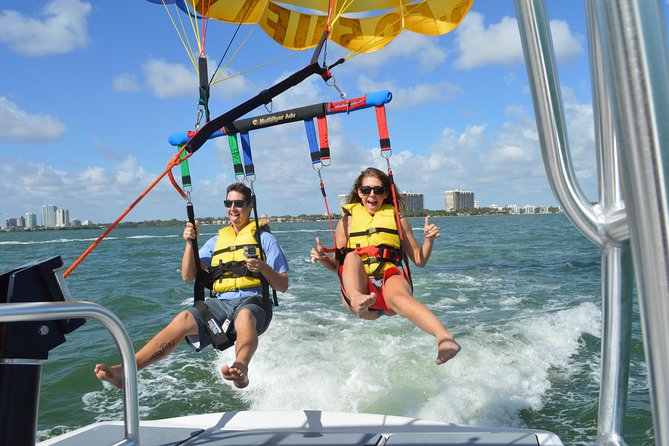 Parasailing with Miami Watersports - Leaving Pier 9 for Biscayne Bay